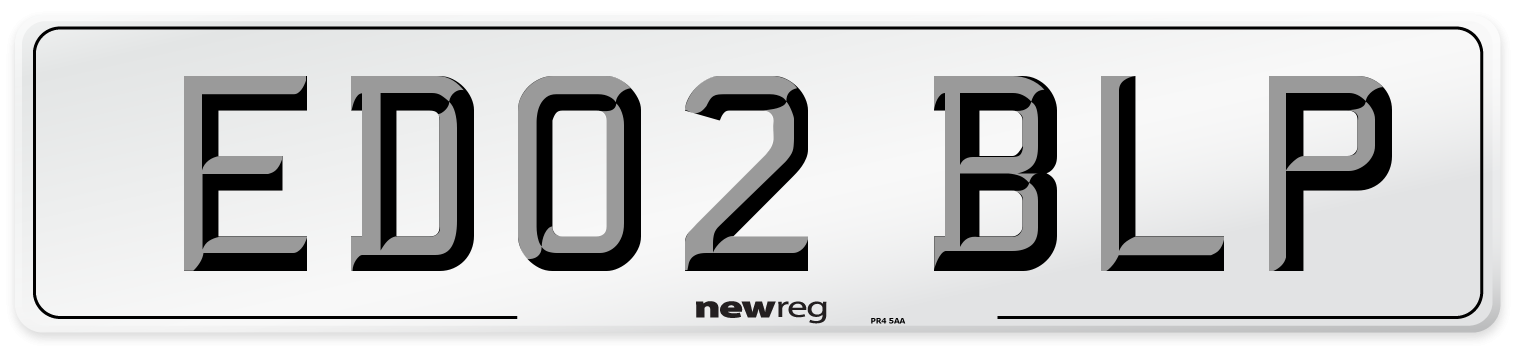 ED02 BLP Number Plate from New Reg